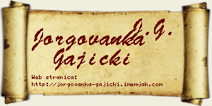 Jorgovanka Gajicki vizit kartica